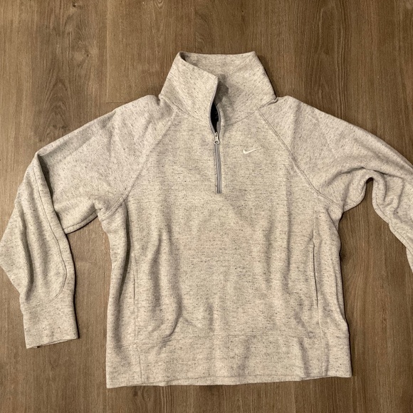 Nike half zip collared sweater, gray knitted material - Picture 1 of 2